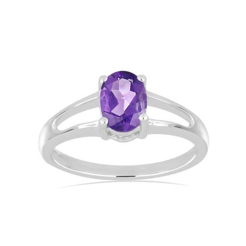 BUY REAL AFRICAN AMETHYST GEMSTONE RING IN STERLING SILVER